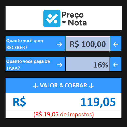 Calculadora Preço na Nota